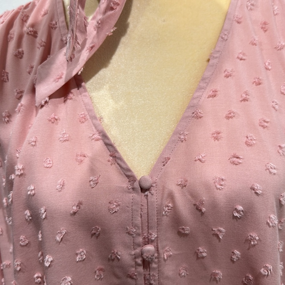 LOFT Clip Bow Blouse Size L - Picture 3 of 11